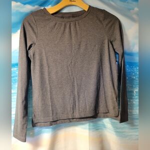 Well + Calm‎ NWT Rib Long Sleeve Heather Charcoal Women's Top Size Small